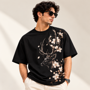 Black Stag Bloom T-Shirt